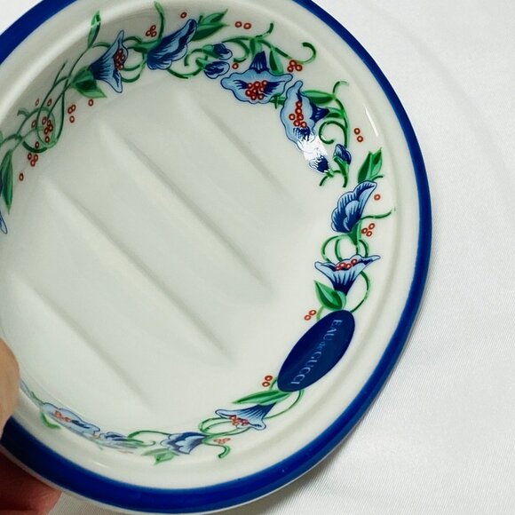 Eau de Gucci Oval Porcelain Soap Dish Floral by Woodmere China Japan - Picture 3 of 9